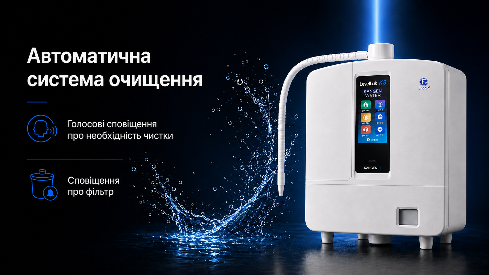 Enagic Leveluk K8 浄水器 ホワイト LeveLuk K8 | Kangen Water
